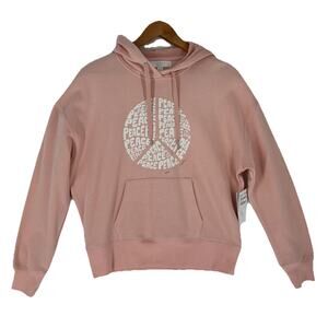 Spiritual Gangster Women’s Pink Hoodie Peace Graphic Cozy Oversized Yoga NWT